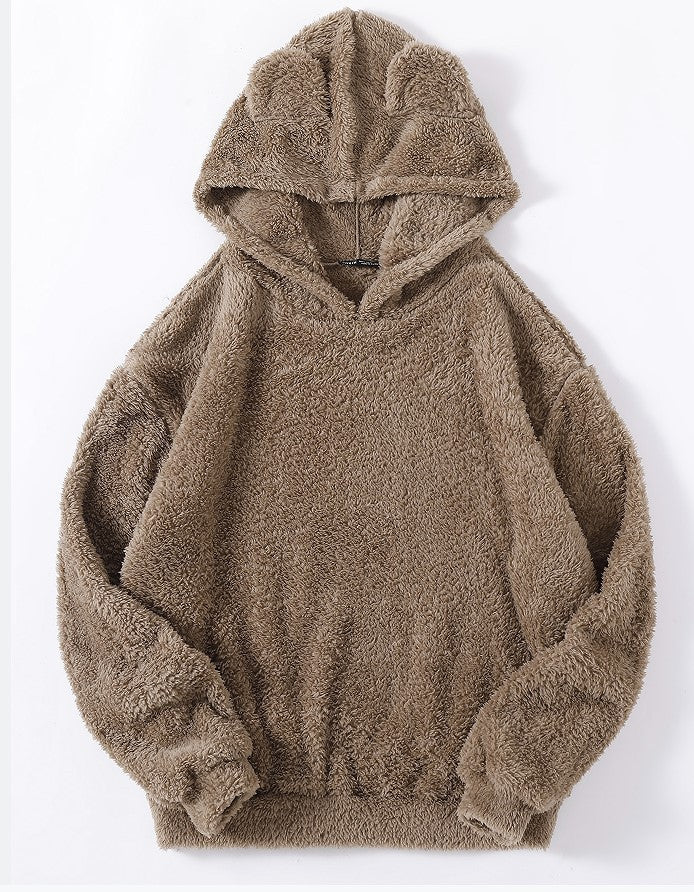 Men's Fashion Fluffy Rabbit Ears Hooded Warm Sweater