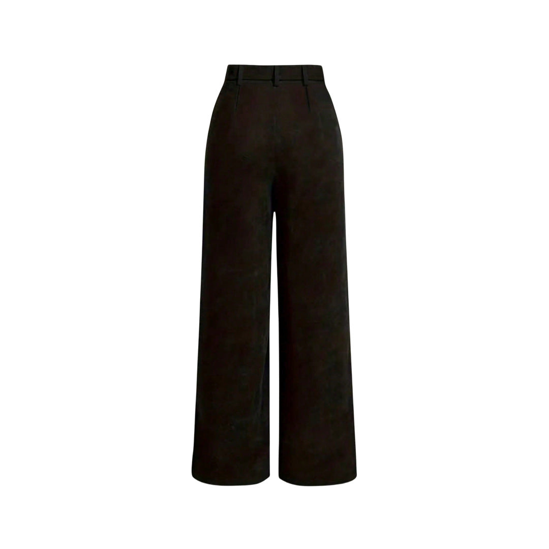 Women's Casual Straight-leg Solid Color Velvet Trousers