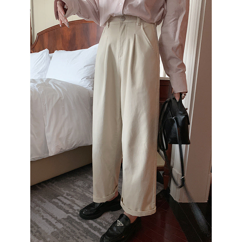 Autumn High Waist Straight Casual Pants