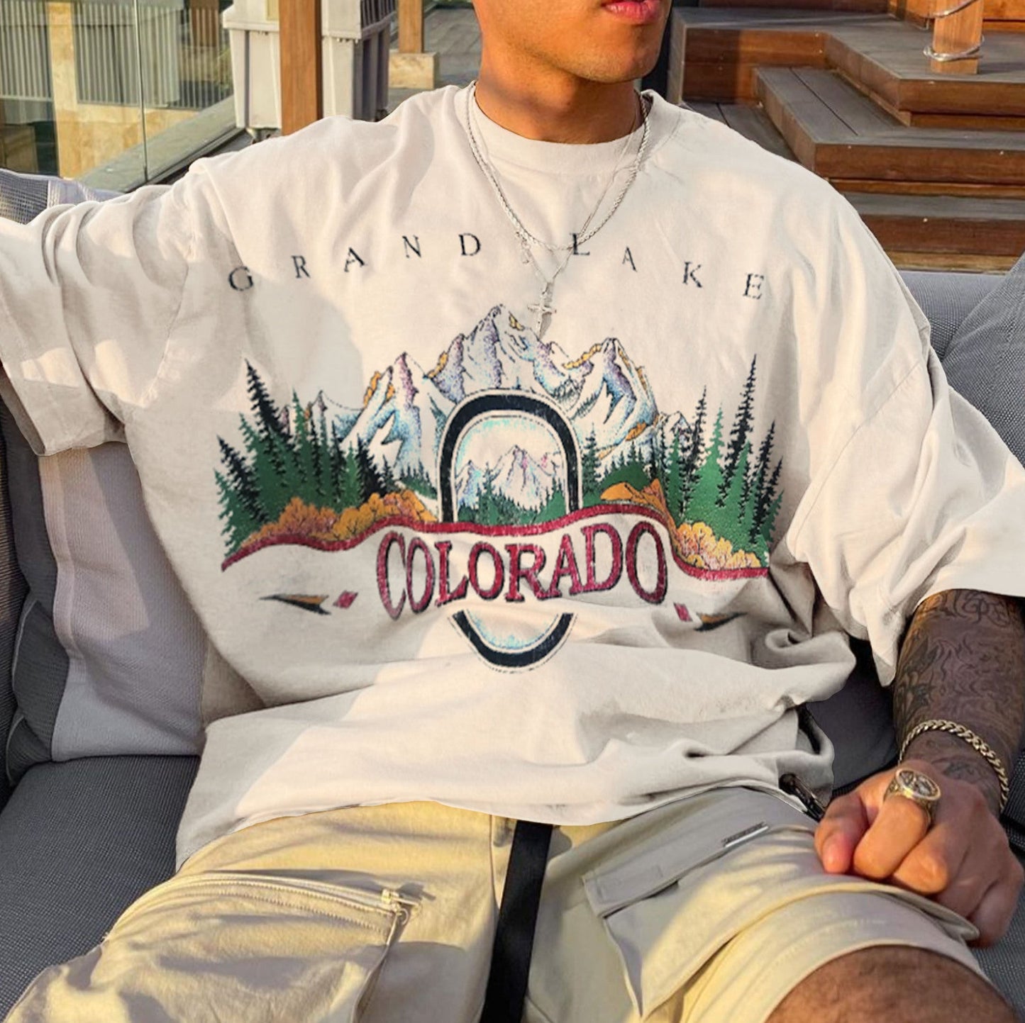 Retro Men's Printing Stylish Colorado Shirt