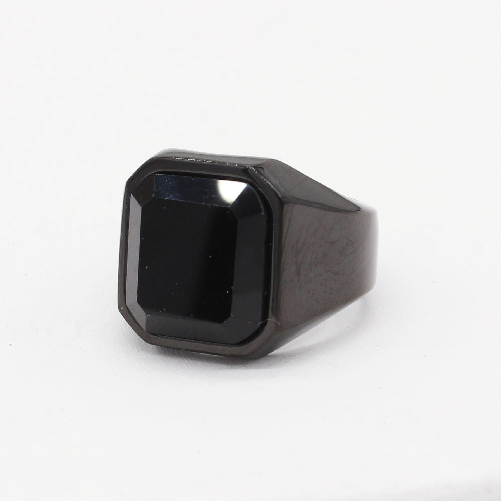 Men's Fashion Simple Square Gem Tiger Eye Ring