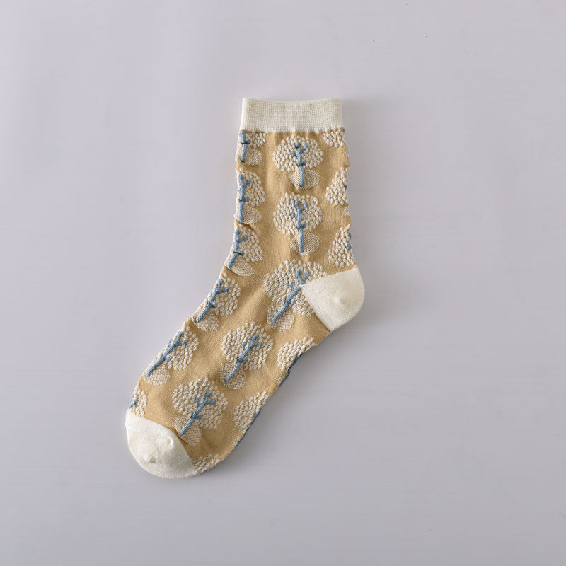 Women's Fashionable All-match Retro Embossed Socks