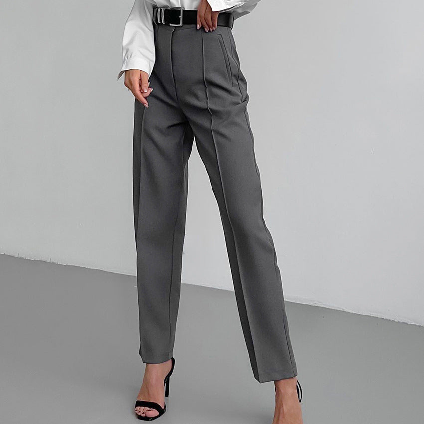 Women's Fashionable All-match Stitching High Waist Casual Pants