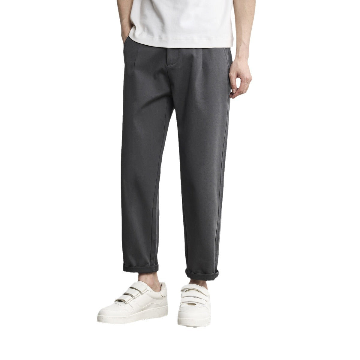 Simple Straight Men's Double Twill Casual Pants