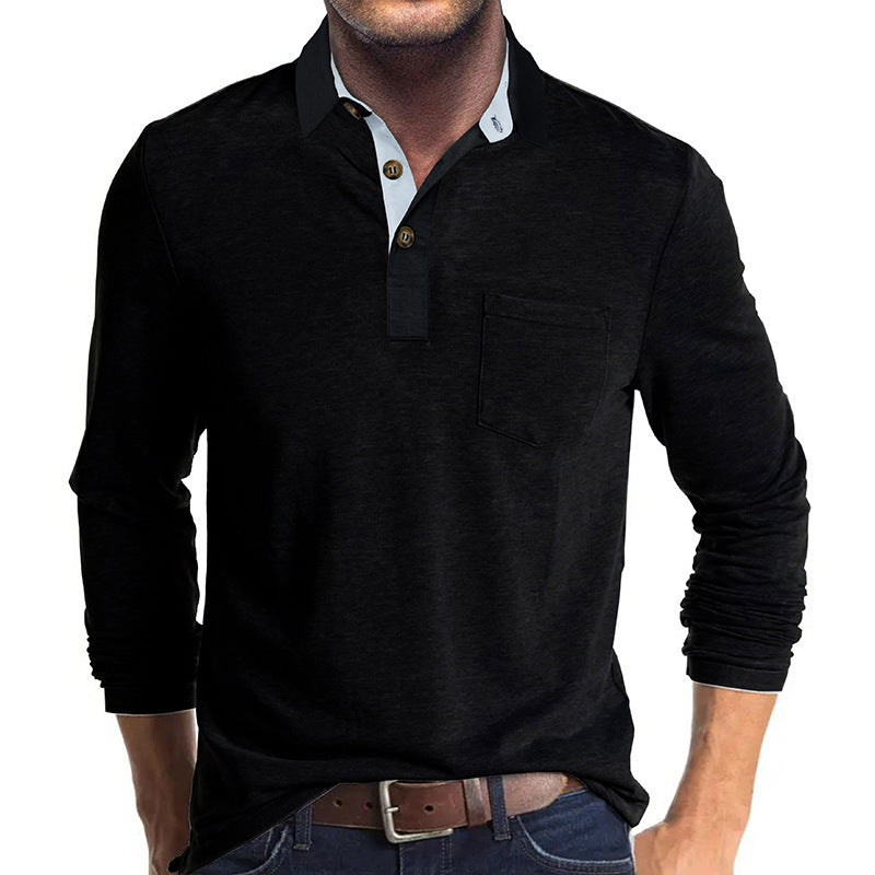 Men's Long-Sleeved Collared Tee