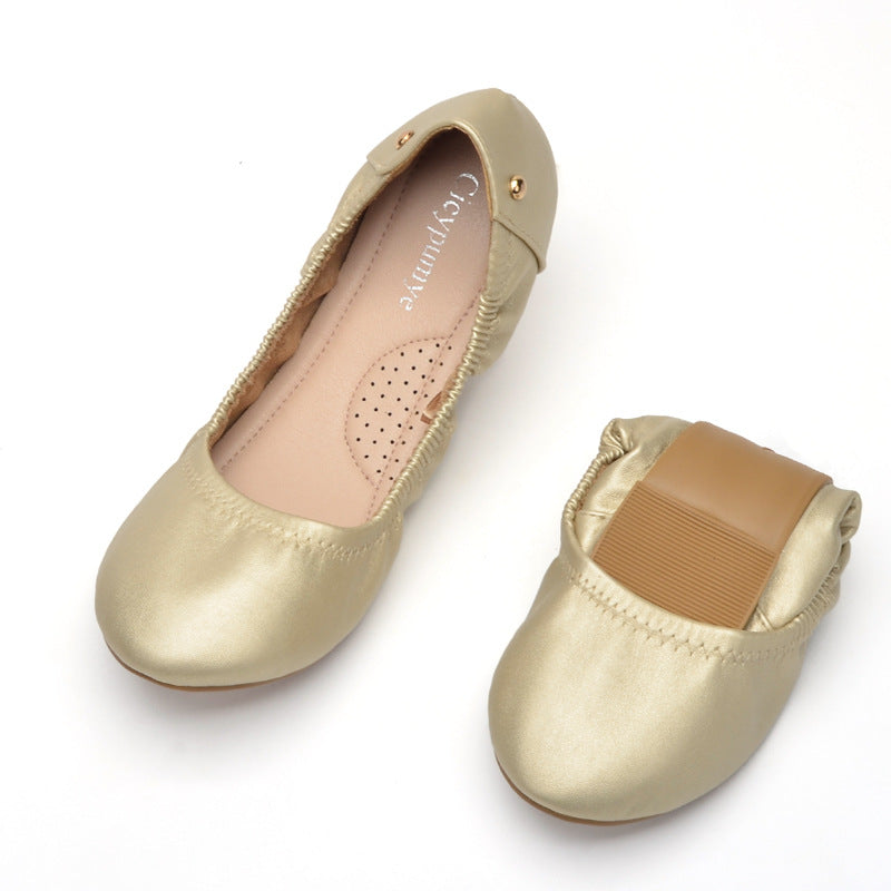 Foreign Trade Foldable Ballet Shoes Women's Shallow Mouth Soft Casual