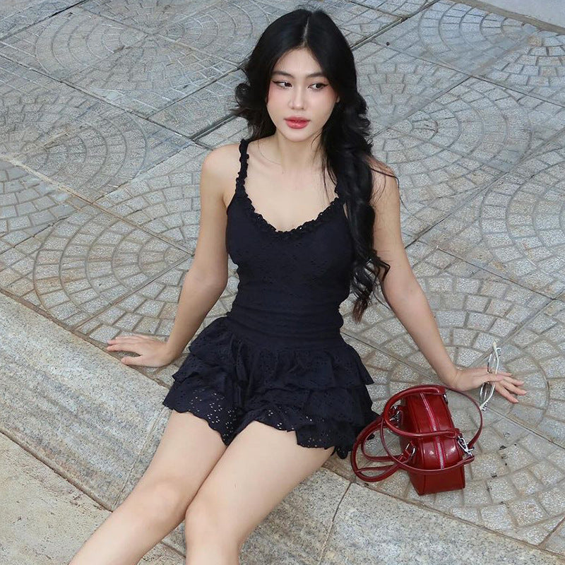 Frill Ruffle Skirt Cami Mini Dress