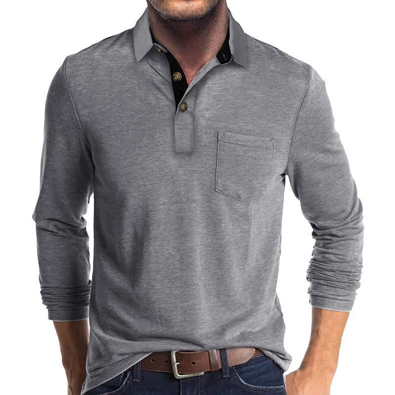 Men's Long-Sleeved Collared Tee