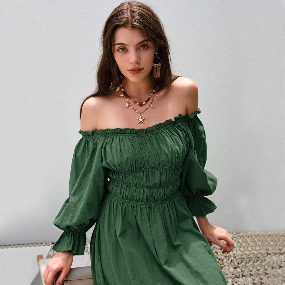 Women's Retro Off-shoulder Fashion Dress