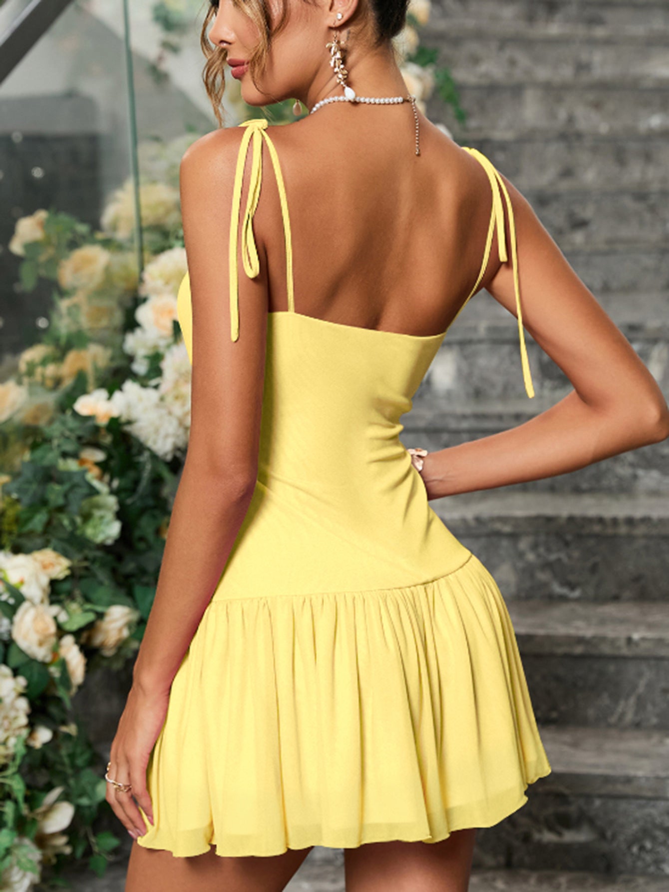 Tie-Drape Short Dress