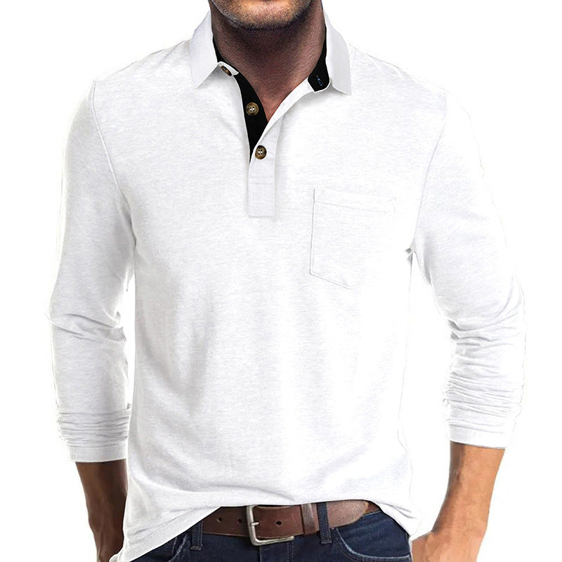 Men's Long-Sleeved Collared Tee