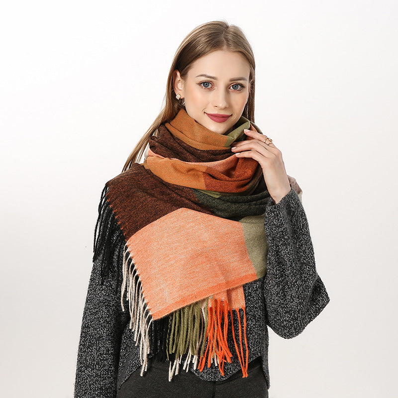 Women's Fashion Casual Cashmere Plaid Scarf