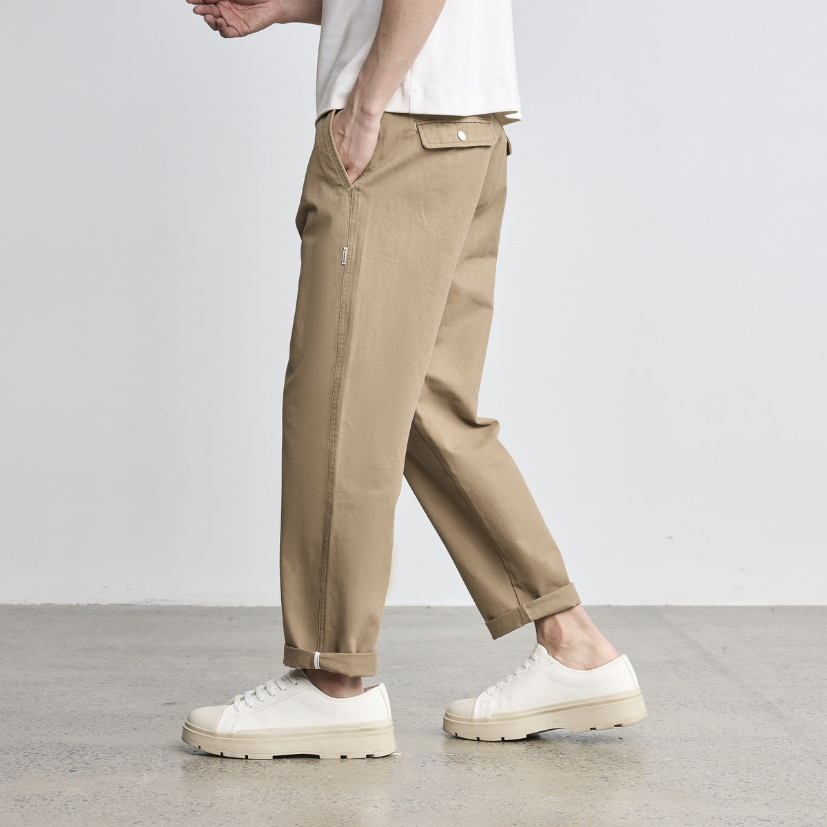 Cotton Straight Casual Pants Simple Light Business