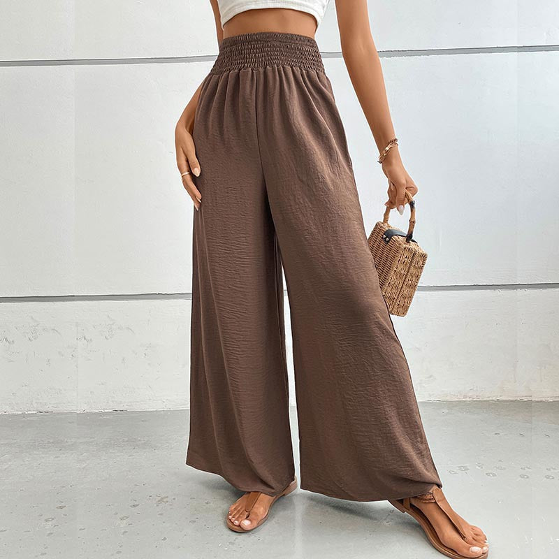 Foreign Trade Trousers Autumn New Casual Elastic Pocket Wide Leg Pants