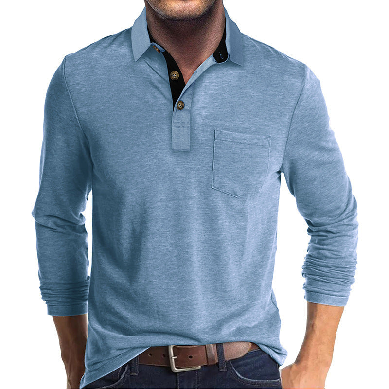 Men's Long-Sleeved Collared Tee