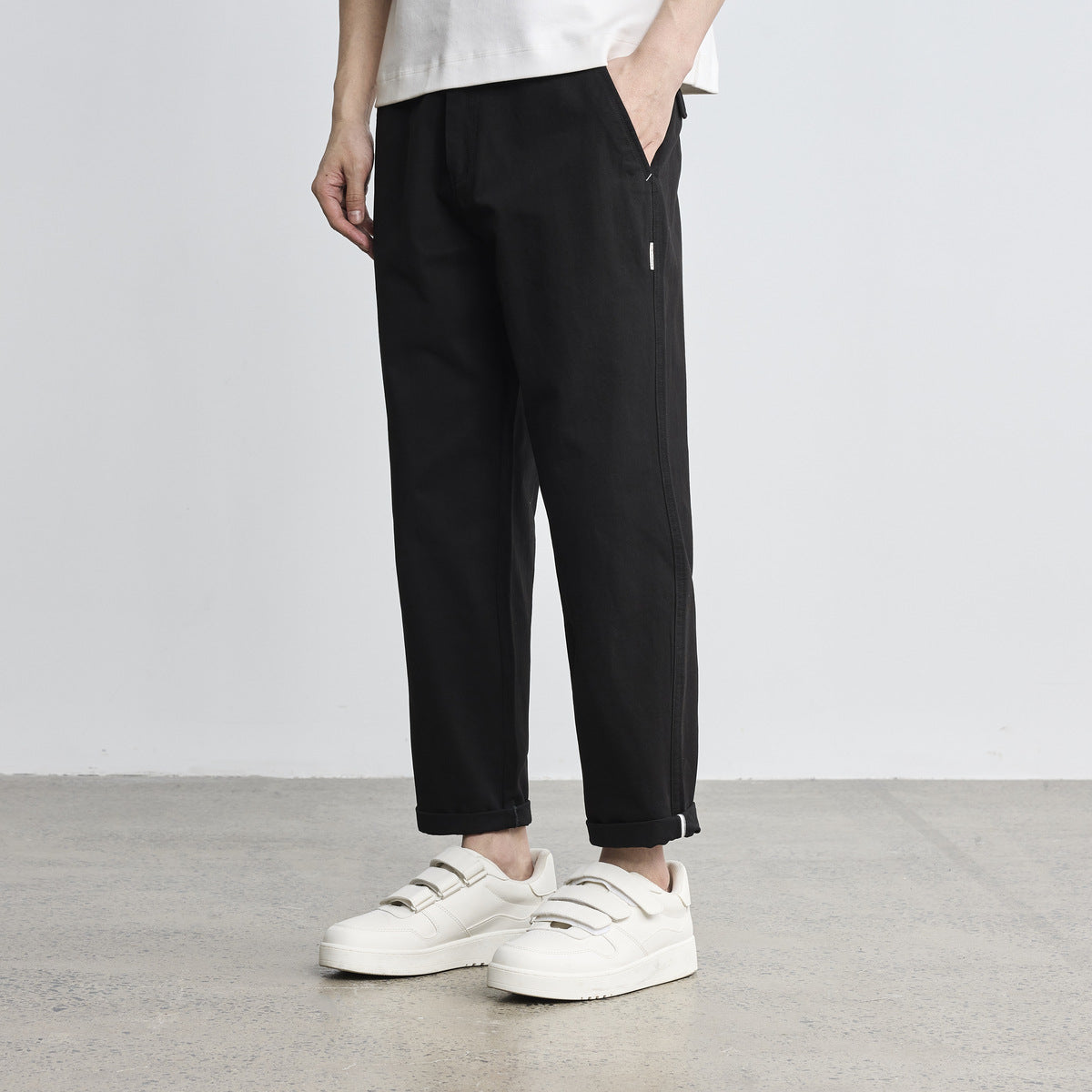 Cotton Straight Casual Pants Simple Light Business