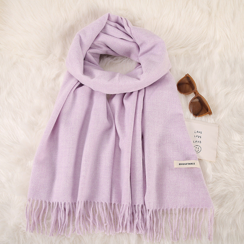 Women's Fashionable All-match Cashmere Tassel Double-sided Scarf