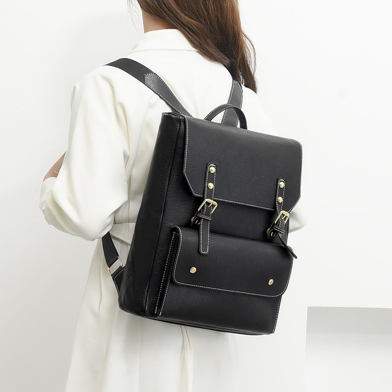 Color Block Style Retro Simple Backpack