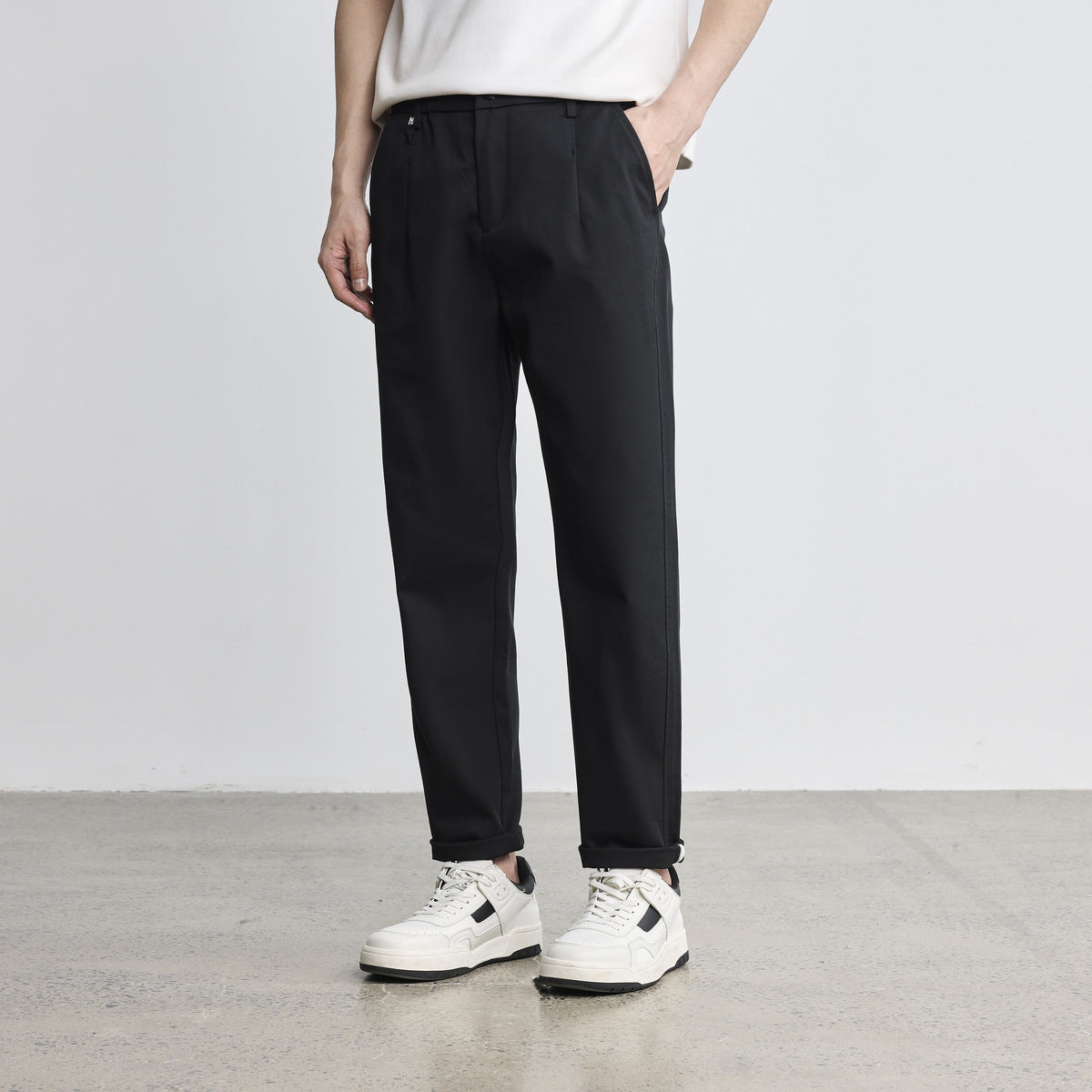 Simple Straight Men's Double Twill Casual Pants