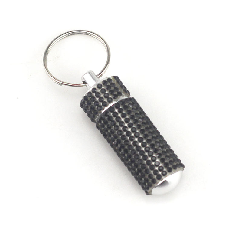 Portable Diamond Keychain Pill Box