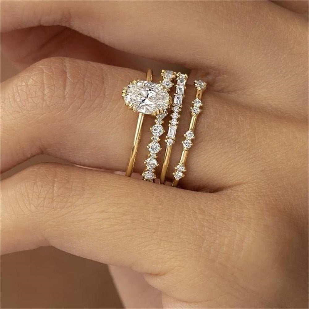 Gold Ring Fashion Ladies Three-piece Set