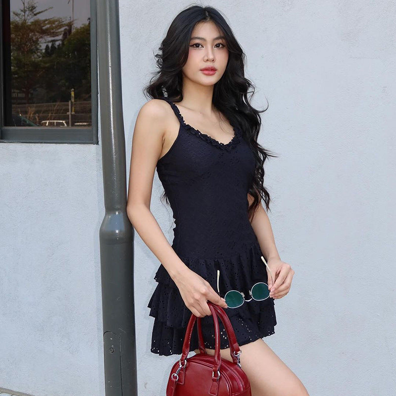 Frill Ruffle Skirt Cami Mini Dress