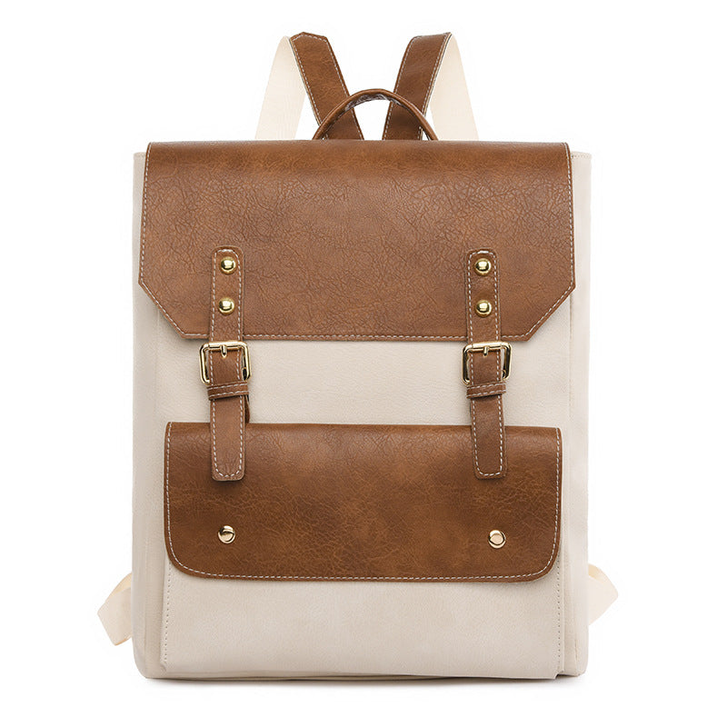 Color Block Style Retro Simple Backpack