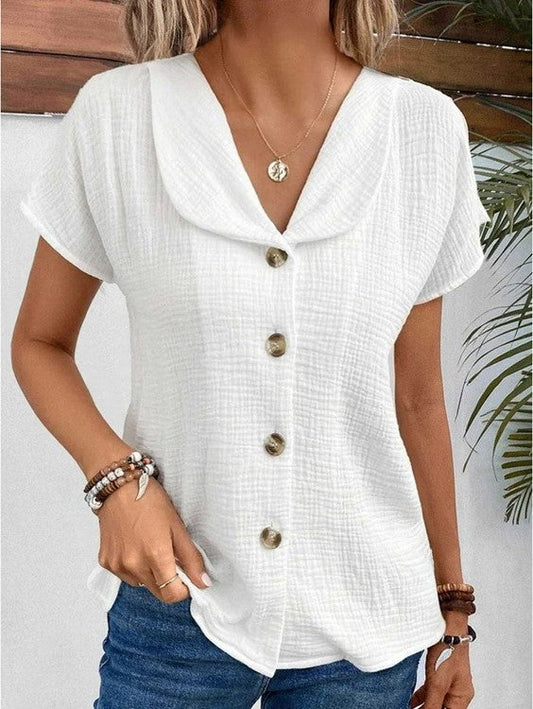 Stylish Top with Collar and Buttons
