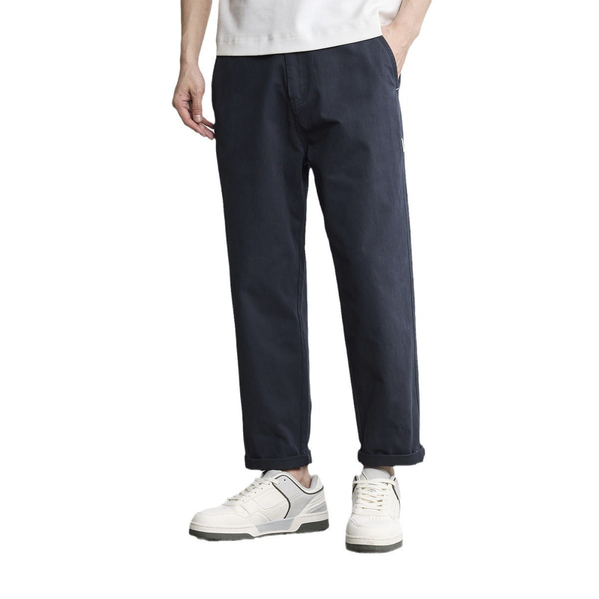 Cotton Straight Casual Pants Simple Light Business