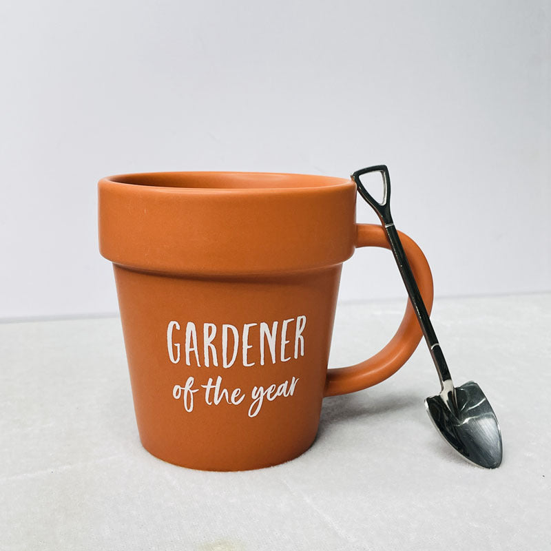 Ceramic Flower Pot Shape Retro Nostalgic Cup Mug