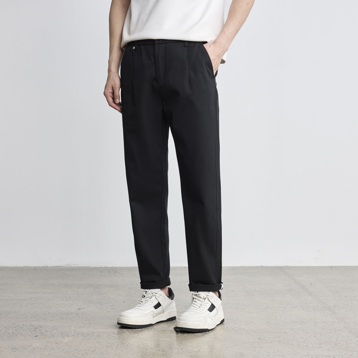 Simple Straight Men's Double Twill Casual Pants