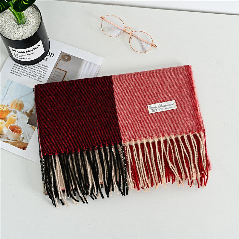 Women's Fashion Casual Cashmere Plaid Scarf