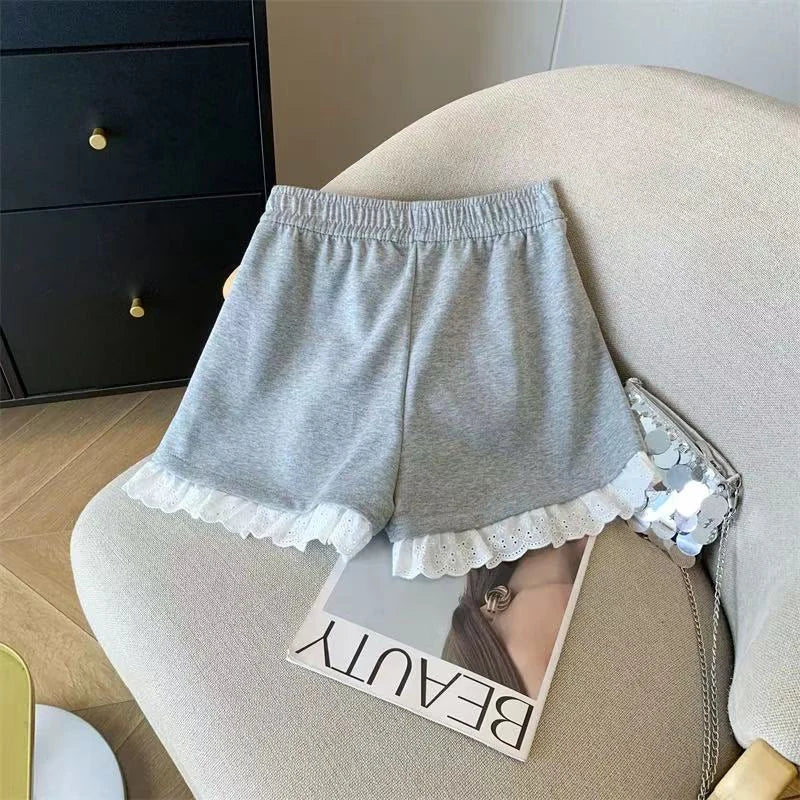 Lace Patchwork Sports Shorts