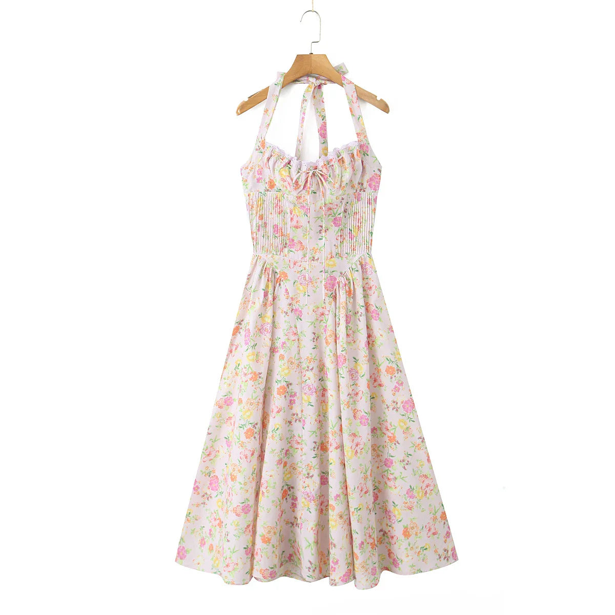 Floral Print Corset Midi Dress