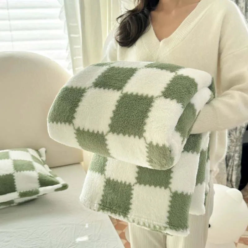 1 piece pink white flannel panda fleece soft and comfortable blanket nap blanket suitable for sofa bed sofa office suitable