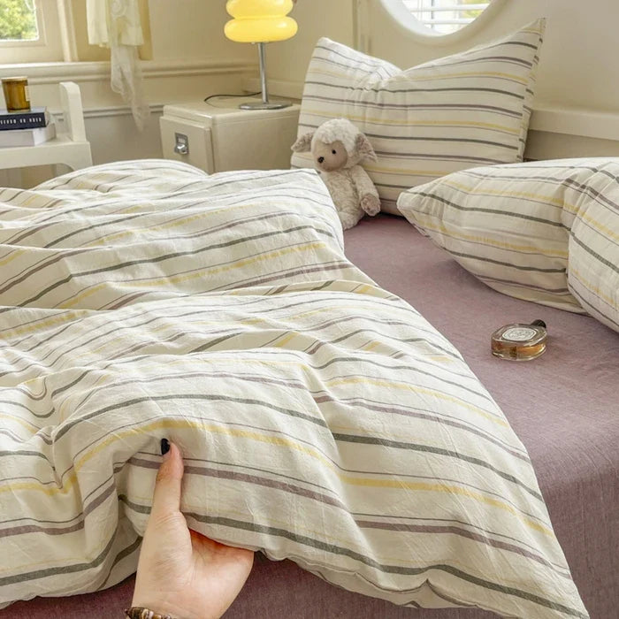 Class A Pure Cotton Printed Checkered Quilt Cover All-cotton Yarn-dyed Washed Single Duvet Cover 160x210 Bedding