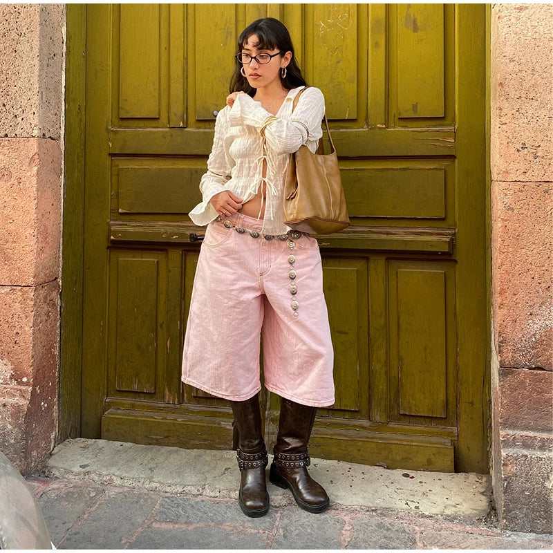 White Ruched Tie Up Long Sleeve Top