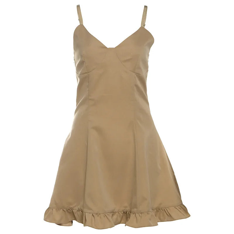 Ruffle Trim Cami Mini Dress