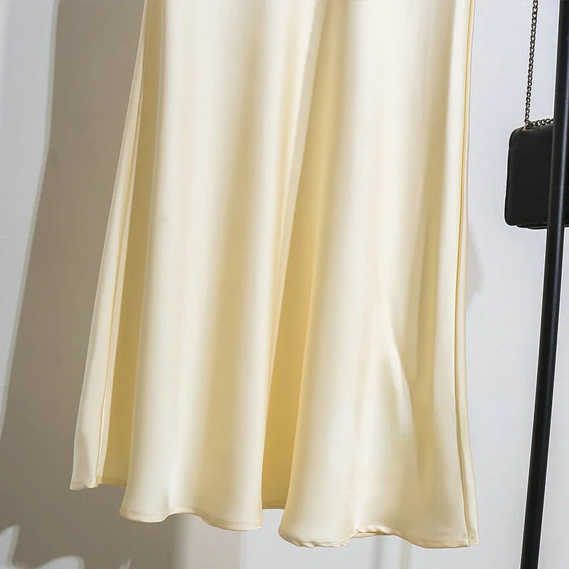 Satin Fishtail Midi Skirt
