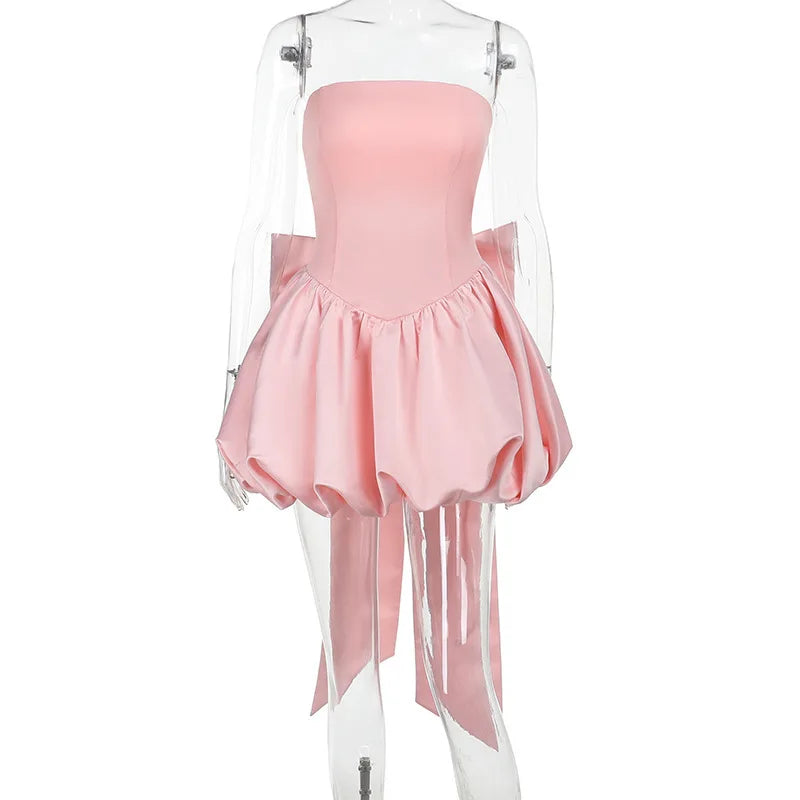 Strapless Bow Puff Mini Dress â€?Ball Gown Style