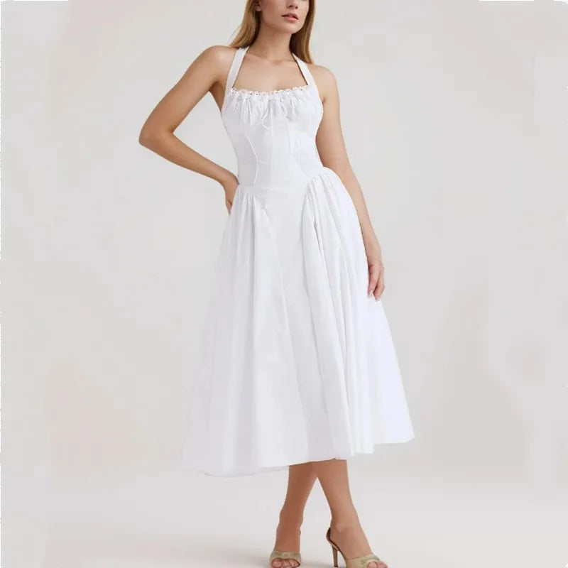 Corset Halter Midi Dress