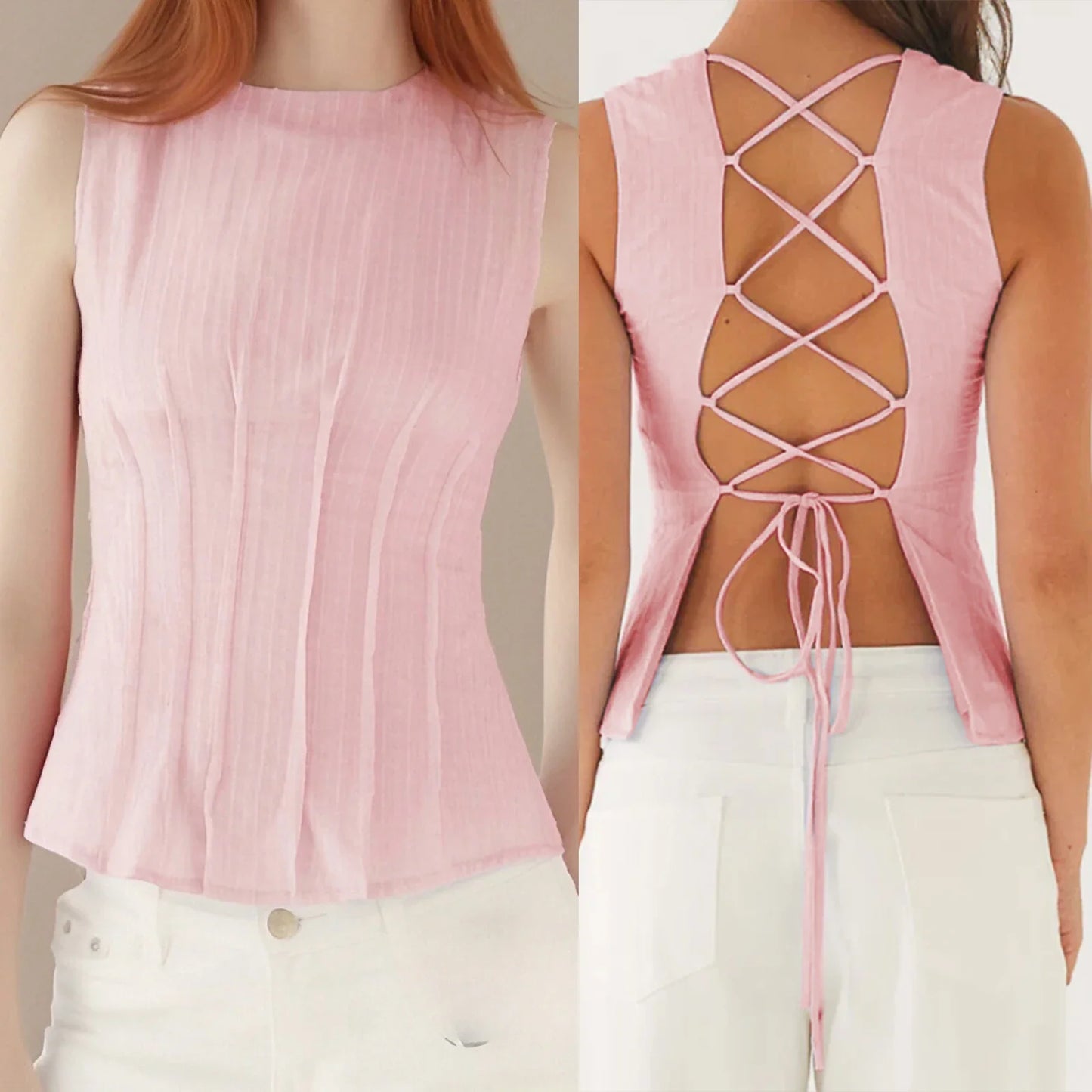 Pleated Seam Tank Top