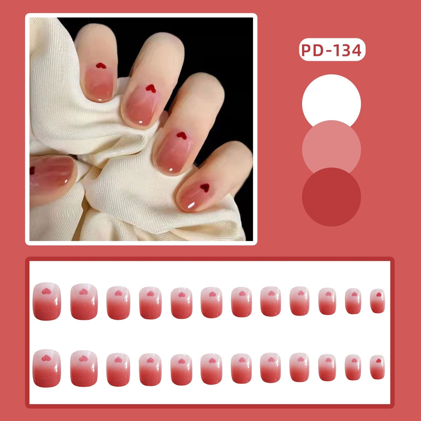 24Pcs/Box New Christmas Elk Snowflake Fake Nails Artificial Short Round Press on Acrylic Nails Tips Coffin Nail with Glue