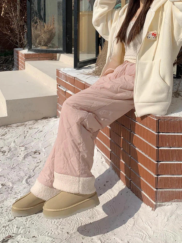 Puffer Thick Fleece Warm Pants