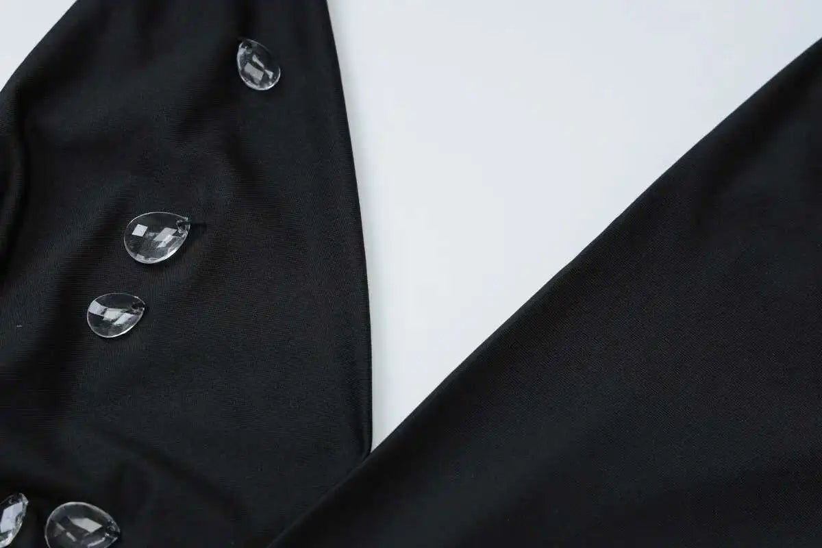 Crystal Beading Halter Mini Dress