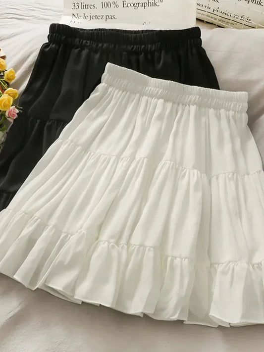 High Waist A-Line Mini Skirt - Casual Knit