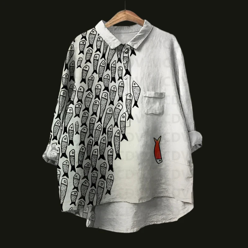 Relax Fit Fish Print Shirt