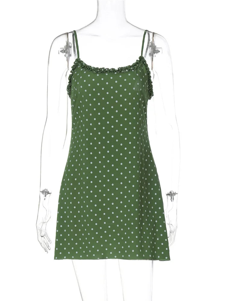 Ruffled Printed Mini Dress