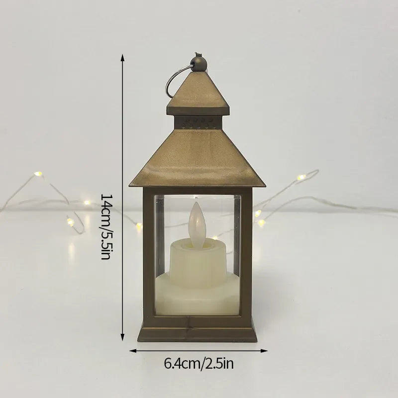 Ins Candle Holders lantern for Table Retro Flameless Kerosene Lamp Desktop Candlestick Chandelier Christmas New Year Home Decor