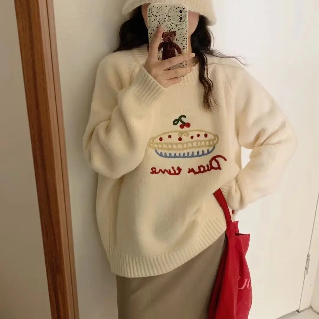 Fruit Cake Jacquard Knit Pullover